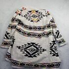 Northern Angel Southwest Aztec Open Front Long Duster Cardigan Sweater L Flaw
