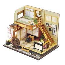 DIY Miniature House Kit LED Lights Up Dust Cover Mini Crafts Batteries Included