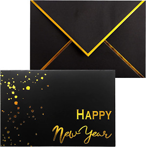 Heavy Duty Happy New Year Cards 2024-24 PK Happy New Year Cards Boxed with Envel