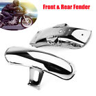 Motorcycle Retro Front & Rear Fender Splash Guard Metal Mudguard Cover Protector