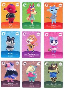 Animal Crossing Amiibo Card Lot - 9 Authentic Cards