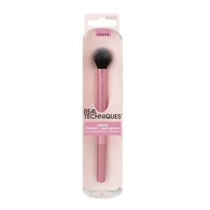 Real Techniques Cheek Setting Brush 01413 Pink Synthetic Vegan Cruelty-Free NeW