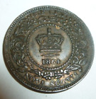 1864 Nova Scotia Canada One Cent Token Coin Queen Victoria KM# 8.2 High Grade