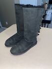 UGG Women’s “Bailey Bow Tall” Black Suede Winter Boots Size 11
