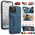 For iPhone 15 Pro Max 14 13 12 11 XR XS Magnetic Leather Wallet Card Stand Case