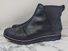 SOREL Harlow Chelsea Boot Bootie Womens SIZE 7.5 Soft Black Leather Pull On