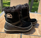 Sorel Tivoli III Waterproof Snow Boots Fur Trim Women 7 Black NL2089-010