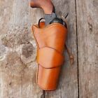 Western Gun Holster Leather Brown Tooled Hand Made Cowboy Revolver Pistol