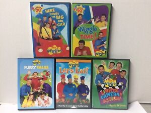 The Wiggles DVD Lot : Big Red Car, Furry Tales, Let's Eat, Lights Camera Action