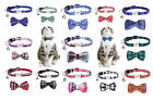 Personalized Cat Collars with Name Tag Kitten Collar with Bell and Bow Tie plaid
