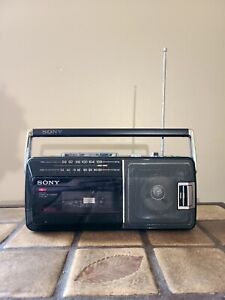 Vintage Sony Portable AM/FM Radio Tape Cassette Player Boombox CFM-140 Tested