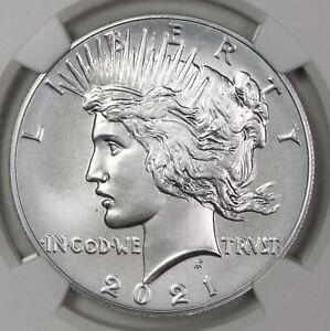 2021 NGC MS70 High Relief Peace Silver Dollar  Item#P17831