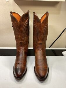 Lucchese BootmakerN1657.R4 Mens Clint Mad Dog Goat Cowboy Boots Peanut Brittle12