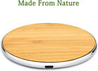 Bamboo Wireless Charger with Silver Aluminum Frame Qi standard