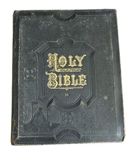New ListingEarly 1900s Holy Bible Pictorial Family Illustrated Old & New Testament 12