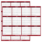 24x36 SwiftGlimpse 2024 Large Wall Calendar, Paper Folded, Yearly Planner-Maroon
