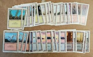 Vintage Basic Land MTG Magic Lot 50 cards White Border no set symbols