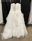 DAVID'S BRIDAL WHITE STRAPLESS LACE UP BACK WEDDING GOWN SIZE 16W W/ TAGS