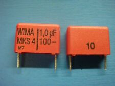 (50) WIMA MKS4 1.0/100/10 1.0uF 100V 10% 15mm POLYESTER FILM CAPACITOR