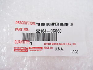Genuine OEM Toyota 52164-0C060 Left Rear Upper Bumper Corner Cover 14-20 Tundra