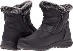 Totes Womens Dalia Black Zip Up Winter & Snow Boots 9 Wide
