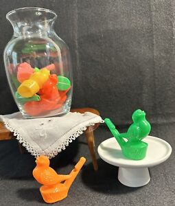 Vintage Water Warbler Bird Whistles Set of 11 Made Hong Kong Plastic Birds Toy