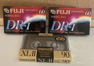 Lot (3) Fuji & Maxell High Bias XLII 60 & 90 Minute Cassette Tapes Brand New