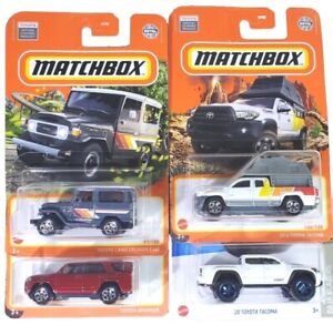 Lot Of 4 Matchbox - Hot Wheels Toyota Land Cruiser 40, '16 & '20 Tacoma, 4runner