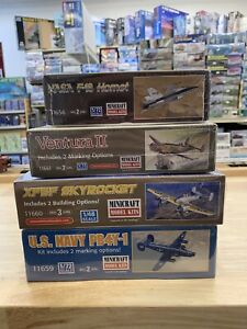 Large Lot Minicraft Mixed Scales Aircraft Model Kits (4 Kits)
