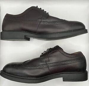 Florsheim Wingtip Brogue Oxford Dress Shoes Men Size 9.5 EEE Dark Brown Leather