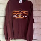 Vintage Virginia Tech Gator Bowl 2001 Crewneck Sweatshirt Maroon Graphic Size L