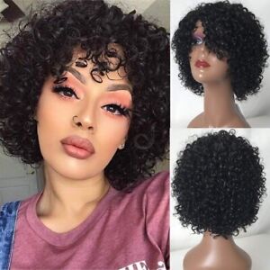10A Kinky Curly Wig Human Hair Wigs Short Curly None Lace Front Wig for Women
