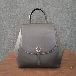 Kate Spade Bag Saffiano Medium Flap Backpack Flamingo Black Leather New York