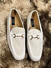 Vintage White Slip On Loafers Gold Buckle La Milano Size Mens 11