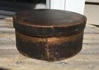 New ListingAntique Primitive Old Worn Black Paint Wooden Circular Pantry Box & Lid 6.75