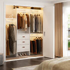 White Closet System Clothes Rack Walk In Closet Organizer Built-In Garment Rack