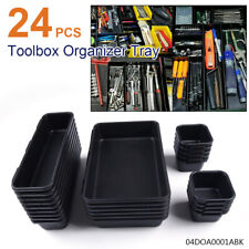 24 PCS Drawer Organizer Tray Rolling Tool Box Cabinet Dividers Storage Bins US