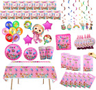 Cocomelon Party plates cups banner Balloons kids birthday party Decoration -PINK