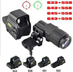 3/5X G33 G45 Sight Magnifier W/Switch to Side QD Mount 558 Red Green Dot Clone