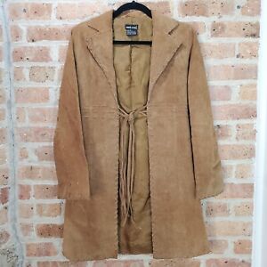 Tan leather Western Trench Coat