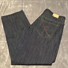 Vintage RocaWear Jeans Men Size 40x34 Dark Wash Blue Baggy Embroidered Y2K