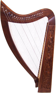 34 Inch Tall 21 String Harp Extra Strings Free Tuning Key and Carrying Case