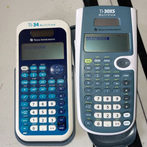 New ListingLot Of 2 Texas Instruments Calculators TI-34/TI-30XS Both Multiview