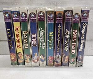 Lot Of 10 Masterpiece Collection Disney Clamshell  VHS Tapes LOT 1