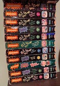 vintage nickelodeon vhs lot of 11 orange vhs tapes rugrats the ren & stempy show