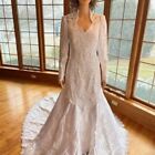 Bonny Vintage Long Sleeve Traditional Mermaid Wedding Dress Bridal Gown Size 12