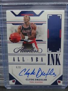 2022-23 Flawless Clyde Drexler Sapphire All-NBA Ink Auto Autograph #4/8