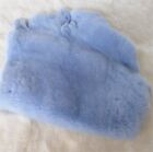 1x Rex Rabbit Skin Rug Soft Natural Pelt Real Fur Craft Leather Decor Light Blue