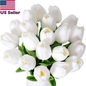 20× Artificial Tulip Bouquet Wedding Party Home Decor Fake Flowers Real Touch US