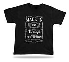 Printed T shirt tee Made in 1947 happy birthday present gift idea unisex